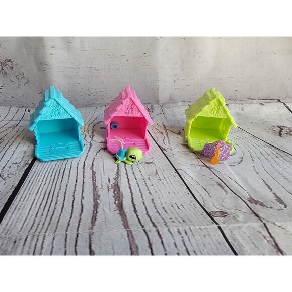 2016 Jazzwares Wildworks Animal Jam Peacock Turtle 3 Houses - Picture 1 of 9